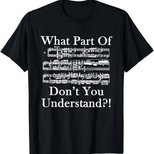 What Part Of Don’t You Understand?! Music Note Graphic T-Shirt - Black